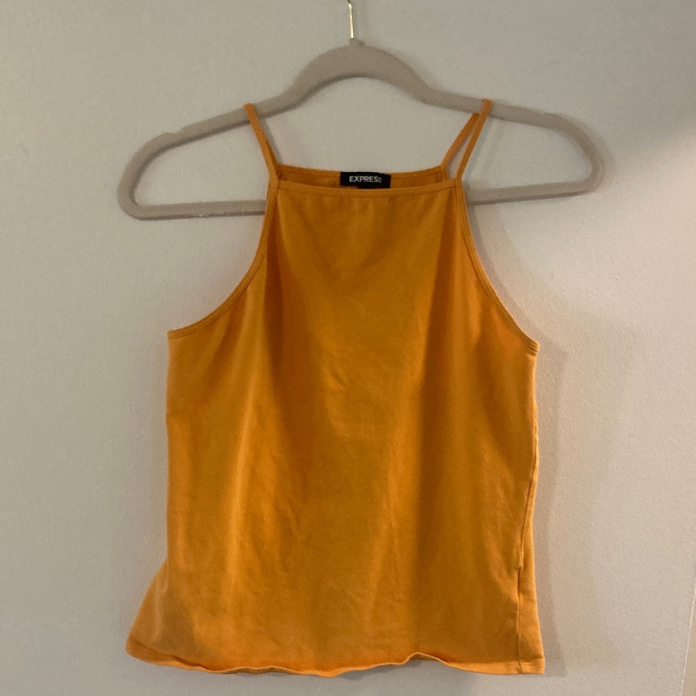 Express Mustard Yellow High Neck Tank Top